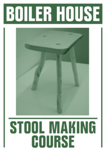 the front of a flyer advertising a stool making course